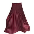 thumbnail image 3 of GERsome Women's High Waist Pleated Skirt A line Swing Midi Skirt, 3 of 6