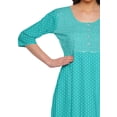 thumbnail image 3 of Moomaya Kurta Imprimée en Ligne A pour Femmes Manches 3/4 Tunique d'Été, 3 of 5