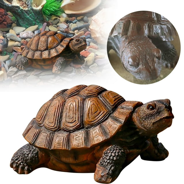 AKEGAMN Realistic Turtle Garden Statue Lifelike Resine Decor For Outdoor Pond Patio Or Yard Tortoise Ornament For Landscaping -Realistic Design: Hand-painted mimic a true tortoise’s texture and , ad