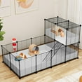 thumbnail image 3 of Verabella Guinea Pig Cage, Indoor C&C Small Animal Cage with Waterproof Plastic Liner, Loft and Partition for Bunny, Chinchilla and Hamster, Habitat Fence Playpen, 3 of 6