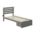 thumbnail image 3 of Twin XL Platform Bed with Storage & USB Charger - Grey Modern Bed Frame - Large Foot Drawer, 3 of 7