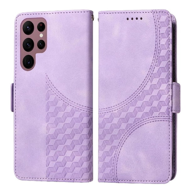 Funda GANGXUN para Samsung Galaxy S22 Ultra con diseño acolchado elegante, cuero PU, protección total y ajuste preciso