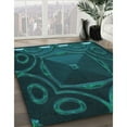 thumbnail image 3 of Ahgly Company Machine Washable Indoor Rectangle Transitional Dark Cyan Green Area Rugs, 2' x 4', 3 of 7