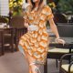 thumbnail image 3 of Balery Beautiful Fox A Vestidos sueltos de manga corta para mujer, vestidos de verano 2025, vestidos casuales de corte A con vuelo., 3 of 6