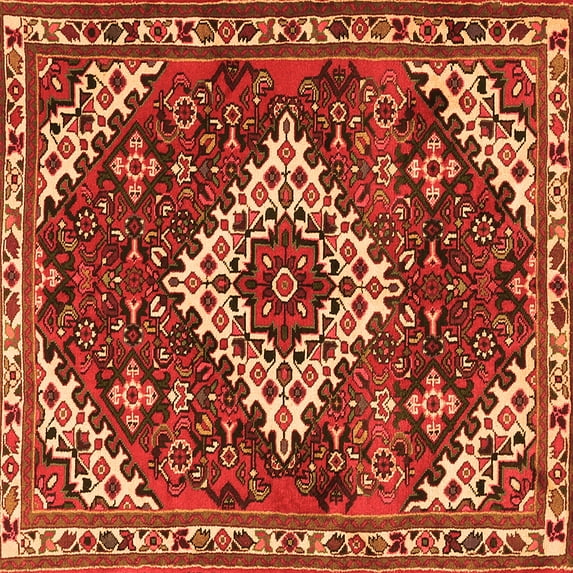 Ahgly Company Indoor Square Persian Orange Traditional Area Rugs, 3' Square