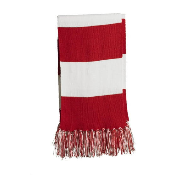 Sport-Tek Spectator Scarf-One Size (True Red/ White)