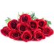 thumbnail image 2 of Nvzi 10 rosas artificiales de tallo largo de seda para ramo de boda, decoración del hogar (rojas), 2 of 5