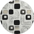 thumbnail image 2 of Addison Rugs Mayfield Premium Machine Washable Transitional Geometric Ivory Round Rug, 8' X 8' Machine Washable Transitional Geometric Ivory Oversized Sherpa Throw Blanket, 2 of 6