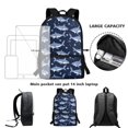 thumbnail image 4 of Jeiento Shark Backpack with Lunch Box for Boys 6-7 8-9 Kids Bookbag Set 3 In 1 Elementary School Bag Lunchbag Pencil Case Middle School Book Bags 3Rh/4Th Grade Girls 17inch Back Pack, Blue, 4 of 7
