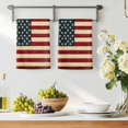 thumbnail image 2 of American Flag Kitchen Towels Set of 2, Vintage Red BlueUSA Flag Soft Microfiber Dish Towels, Absorbent Quick-Dry Washable Dishcloths for Kitchen Cleaning, Drying Dishes, 18x28 Inches, 2 of 9