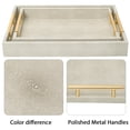 thumbnail image 5 of Faux Shagreen Rectangular Nesting Serving Trays, Beige, Set of 2, 5 of 7