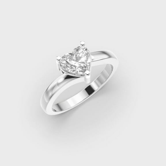 1 Carat Beautiful IGI Certified Lab Grown Diamond Engagement Ring for Women 10K White Gold | Heart Cut Lab Created Solitaire Diamond Rings | Size 7 Diamond-Capitals