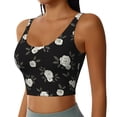 thumbnail image 2 of Rateoe Rose Flowers Print Womens' Sports Bras Scoop Neck Sports Vest- Padded U Back Seamless High Impact Support, 2 of 7