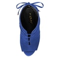 thumbnail image 2 of YDN Women Peep Toe Back Zippers Ankle Boots Stiletto High Heels Lace Up Cutout Sandals Comfort Party Dress Shoes Size 8 Blue, 2 of 3