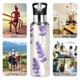 thumbnail image 7 of Yayeee 33oz Insulated Water Bottle Double Wall Stainless Steel with Flip Straw Lid, Lavender Pattern, 7 of 7