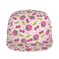 thumbnail image 2 of Daiia Strawberry And Cheery print Flat Bill Hats Flat Brim Trucker Cap Baseball Cap Adjustable Classic Low Profile Hat Unconstructed Plain Cap, 2 of 9