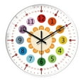thumbnail image 4 of Reloj de pared silencioso para estudiantes, 8 pulgadas, decoración de habitación, reloj de enseñanza Borde blanco A, 4 of 9