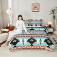 thumbnail image 4 of Feelyou Tribal Aztec Adult Bedding Comforter Set, Grey Cyan Triangle Geometric Twin Comforter Sets, Hippie Sheep Skeleton Reversible Bedding Set, Luxury Bedroom Decor, 2 Pieces, 4 of 8