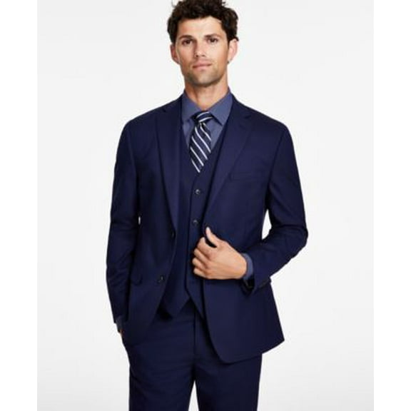 Alfani Mens Slim Fit Two Button Stretch Solid Suit Jacket Navy Size 44L NWT