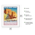 thumbnail image 2 of Syria - Simplon Orient Express - Citadel of Aleppo - Vintage Railroad Travel Poster by Joseph de La Nézière c.1927 - Fine Art Rolled Canvas Print 20in x 26in, 2 of 4