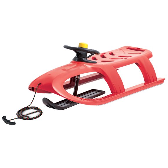 ArcticThrill Luge de Neige pour Enfants - Traîneau SnowRush - Toboggan de Course pour une Personne avec Corde de Traction et Volant; Traîneau d'Hiver en Plastique pour Tout-Petits et Enfants