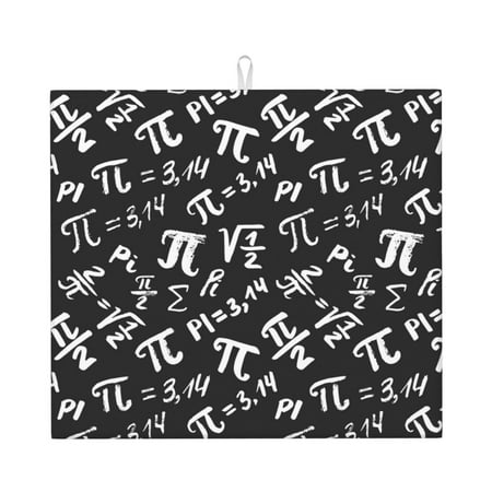 

Dish Drying Mats for Kitchen Counter - hilarious Math Symbol Print 16x18In Anti-Slip Absorbent Microfiber Drying Mat for Kitchen Counter Mat Dish Rack Mat with Hanging Loop