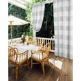 thumbnail image 5 of Outdoor Curtains for Patio, Grey Plaid Waterproof Blackout Outside Curtain for Porch/Pergola/Gazebo, Spring Summer Farmhouse Buffalo Checkered Thermal Insulated Drapes, 1 Panel, 54 x 95 Inch, 5 of 8