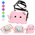 thumbnail image 1 of 10.2 inch iPad Case for Kids iPad 9th 8th 7th Generation Case Built-in Screen Protector Full Body Shockproof EVA Foam Protective Tablet Cover Handle Stand Cute Child Friendly Shell,Rose, 1 of 8