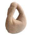 thumbnail image 4 of Milageto Women's Plush Bag Casual Durable Dumpling Bag Zipper Closure Trendy Tote Bag Khaki, 4 of 7