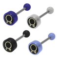 thumbnail image 1 of Female & Male Symbol Barbell Tongue Ring, 1 of 1