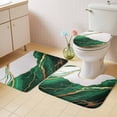 thumbnail image 2 of Green White Marble Bath Mat 3 Piece Bathroom Rug Set, Nature Marble Crack Yellow Lines Art Non Slip Bath Rug Contour Mat and Toilet Lid Cover, Absorbent Shower Mats Soft Bath Rugs and Mats Sets, 2 of 8