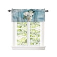 thumbnail image 2 of Kitchen Cafe Valance Curtain for Small Windows,Watercolor White Blossom Flowers with Leaf Rod Pocket Valances Natural Floral Plant Window Treatment Panel for Living Room/Bedroom/Bathroom,54x18in, 2 of 9