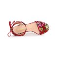 thumbnail image 4 of BLISSFUL STEP Women's Opened Toe Chunky Mid Heeled Lace Up Sandals Red (Size 9), 4 of 6