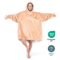 thumbnail image 5 of Bare Homey Plush Sherpa Wearable Blanket - Fluffy & Soft - Lightweight - Adult, Peach, 5 of 9