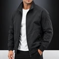 thumbnail image 6 of Danhjin Men's Fall Jackets Lapel Full Zipper Long Sleeve Stand Collar Winter Outerwear Solid Color Comfy Fashion Coats, 6 of 9