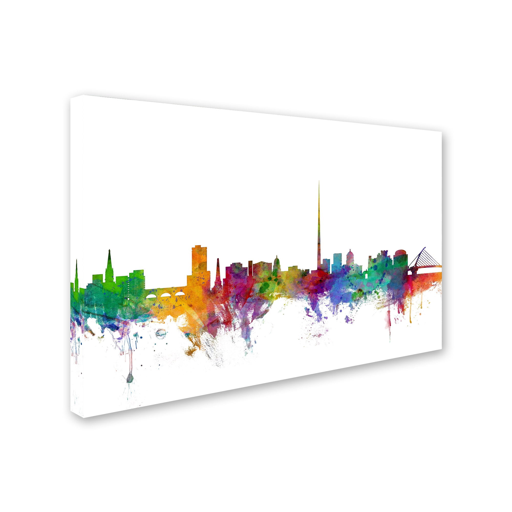 Trademark Fine Art "Dublin Ireland Skyline" Canvas Art by Michael Tompsett