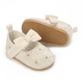 thumbnail image 4 of Utoimkio Baby Girls Dress Shoes Infant Cute Bowknot Flats Non-Slip Soft Sole Princess Shoes for Newborn 6-12 Months, 4 of 8
