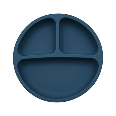 

TOPUUTP Tazón de cena de silicona antideslizante para bebés Suplemento alimenticio para niños pequeños Tazón con ventosa Venta flash Venta azul