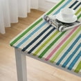 thumbnail image 5 of Acheng Vibrant Color Lines Square Fitted Tablecloth 100% Polyester Fiber 52*52, 5 of 8