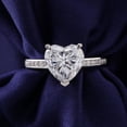 thumbnail image 4 of Bow Jewelry 14K White Gold Plated Wedding Solitaire with Accents Ring - Heart Cut 1.87 Ct Moissanite White Moissanite Ring - Engagement Ring - Bridal Jewelry - Party Wear Moissanite Ring, 4 of 9