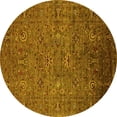 thumbnail image 1 of Ahgly Company Indoor Round Oriental Yellow Industrial Area Rugs, 8' Round, 1 of 4