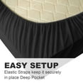 thumbnail image 4 of Twin Quilted Mattress Topper – Soft Pillow Top Fitted Mattress Pad, Down Alternative Fill, Cooling Comfort Breathable Mattress Cover, Machine Washable Deep Pocket Mattress Protector, Black, 4 of 7