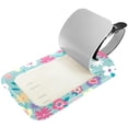 thumbnail image 2 of Square 2Pack PU Leather Cute Blue Floral Flower Cruise Luggage Tag with Privacy Cover and Name ID Tag for Travel Handbags Backpacks Luggage Tags, 2 of 6