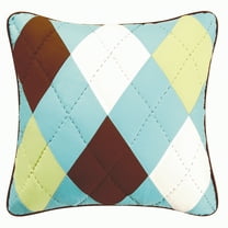 Argyle Aqua Quilted Accent Pillow