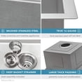 thumbnail image 4 of Ruvati 21 x 20 inch RV Workstation Drop-in Topmount Bar Prep Kitchen Sink 16 Gauge Stainless Steel - RVH8221, 4 of 5