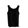 thumbnail image 3 of Jinhomg Womens Tank Shirts Soft Comfy Sleeveless Cotton Tanks Plain Solid Camisole with Built in Bra Casual Summer Undershirt Daily Wear Black XXL, 3 of 5