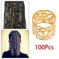 thumbnail image 1 of 100 Pieces Dreadlocks Beads Hollow Pattern Hair Braid Rings Clips for Braids Golden, 1 of 8