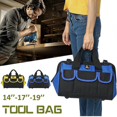 3 sizes Soft Sided Tool Bag With Wide-Mouth Storage, Storage Pockets and Carrying Strap- Durable Portable Pouch for Tools and Organization By