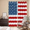 thumbnail image 3 of American Flag Kitchen Curtains 84 Inch Length, Blue Red USA Flag Grommet Top Bedroom Living Room Curtains, Light Filtering Cafe Curtain Drapes 2 Panels Set 84''x84'', 3 of 9