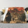thumbnail image 1 of Fotbe 1860s Style American Cowboy Manta de Franela con Estampado, Manta Ultrasuave para Cama, Sofá, Auto, Hipoalergénica y Antibolitas-50"x40", 1 of 6